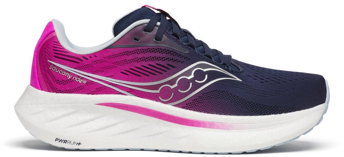Saucony Ride 18 - Hardloopschoen - Dames - Navy/Fuschia - EUR 42.5 / US 10.5