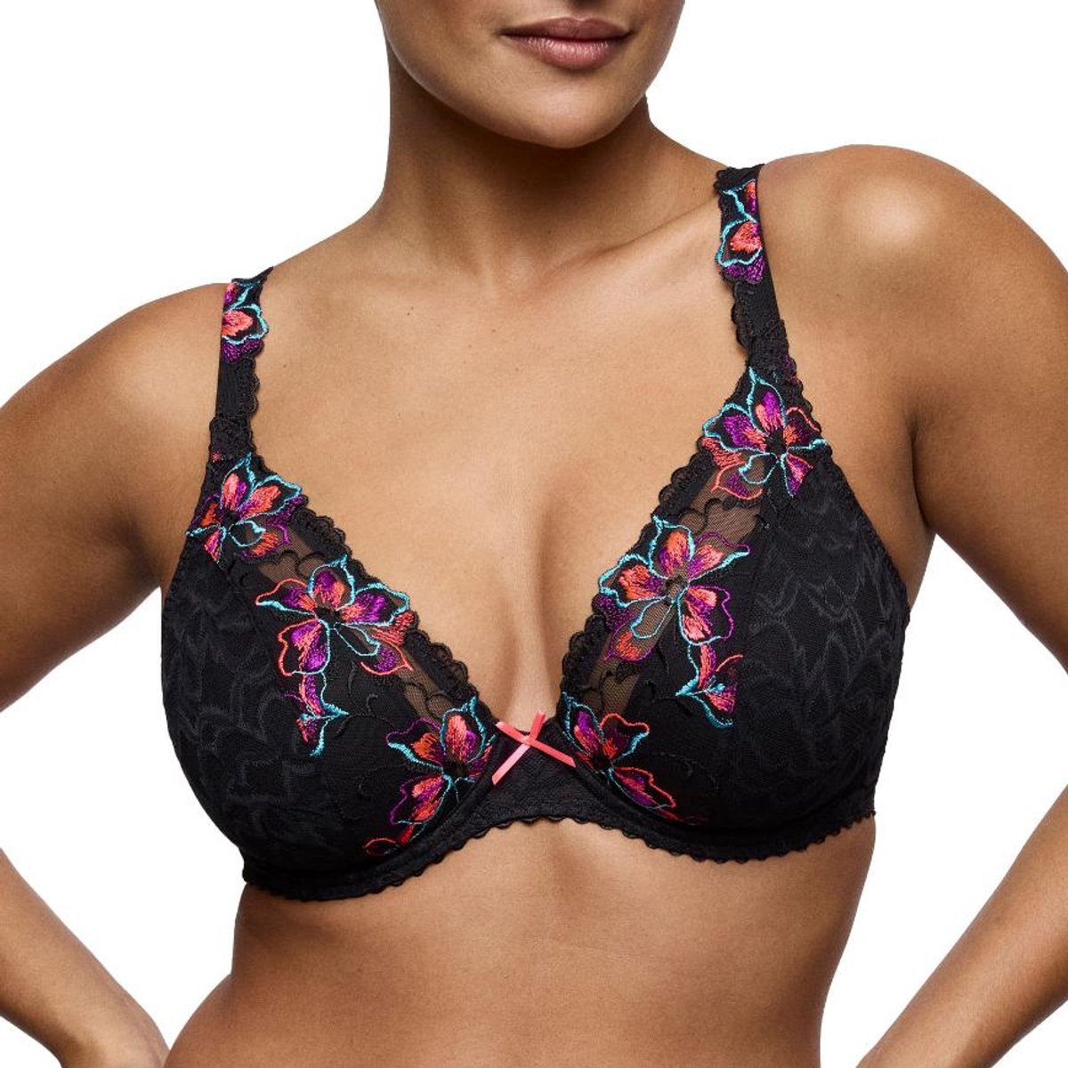 PrimaDonna Miyara Plunge BhI Halve Mousse Cups 0163622 Floral Eclipse - maat EU 70G / FR 85G