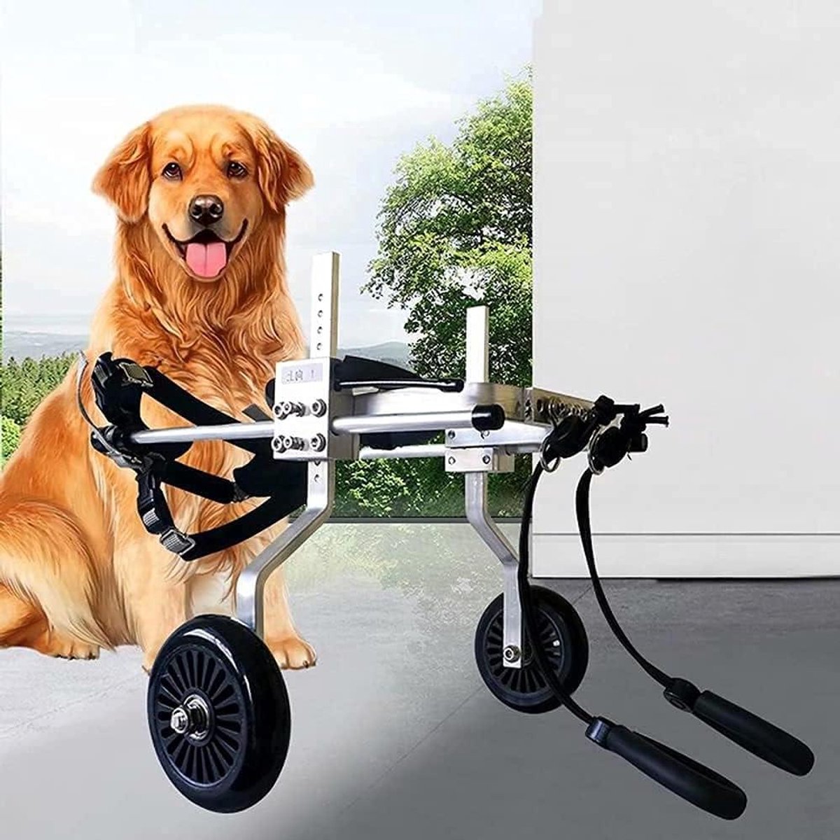 Hondenrolstoel - Hondenkar - Mobiliteit Hulp - Verstelbaar Aluminium Frame - XS - Zilver