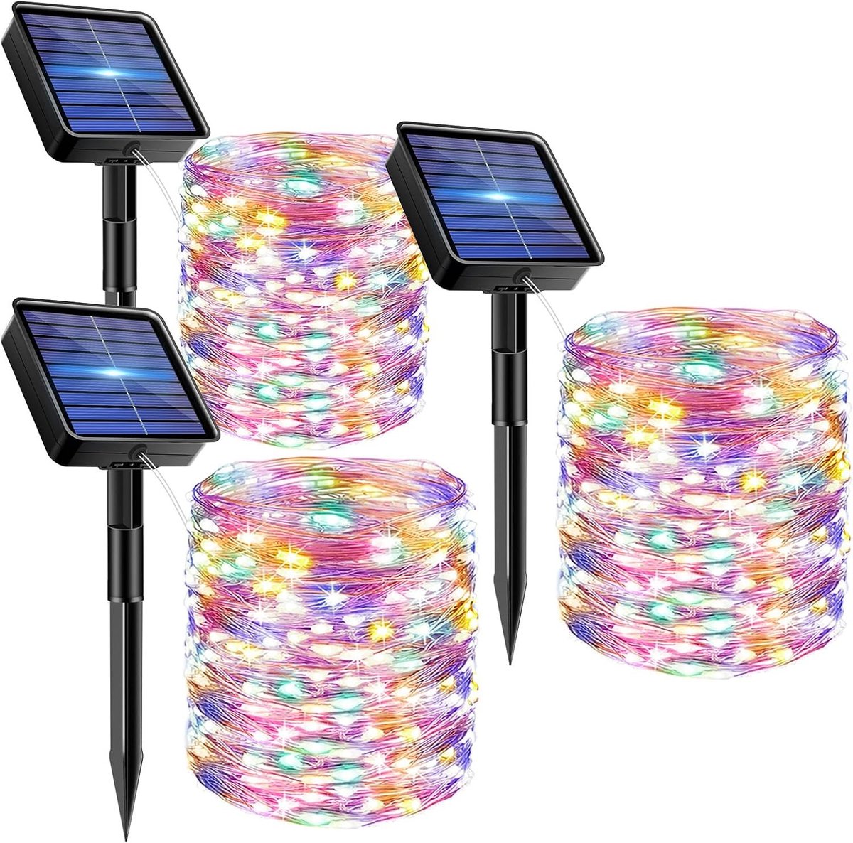 Lichtsnoer op zonne-energie - Gekleurd - 15 m - 150 LEDs - Voor Buiten en Binnen