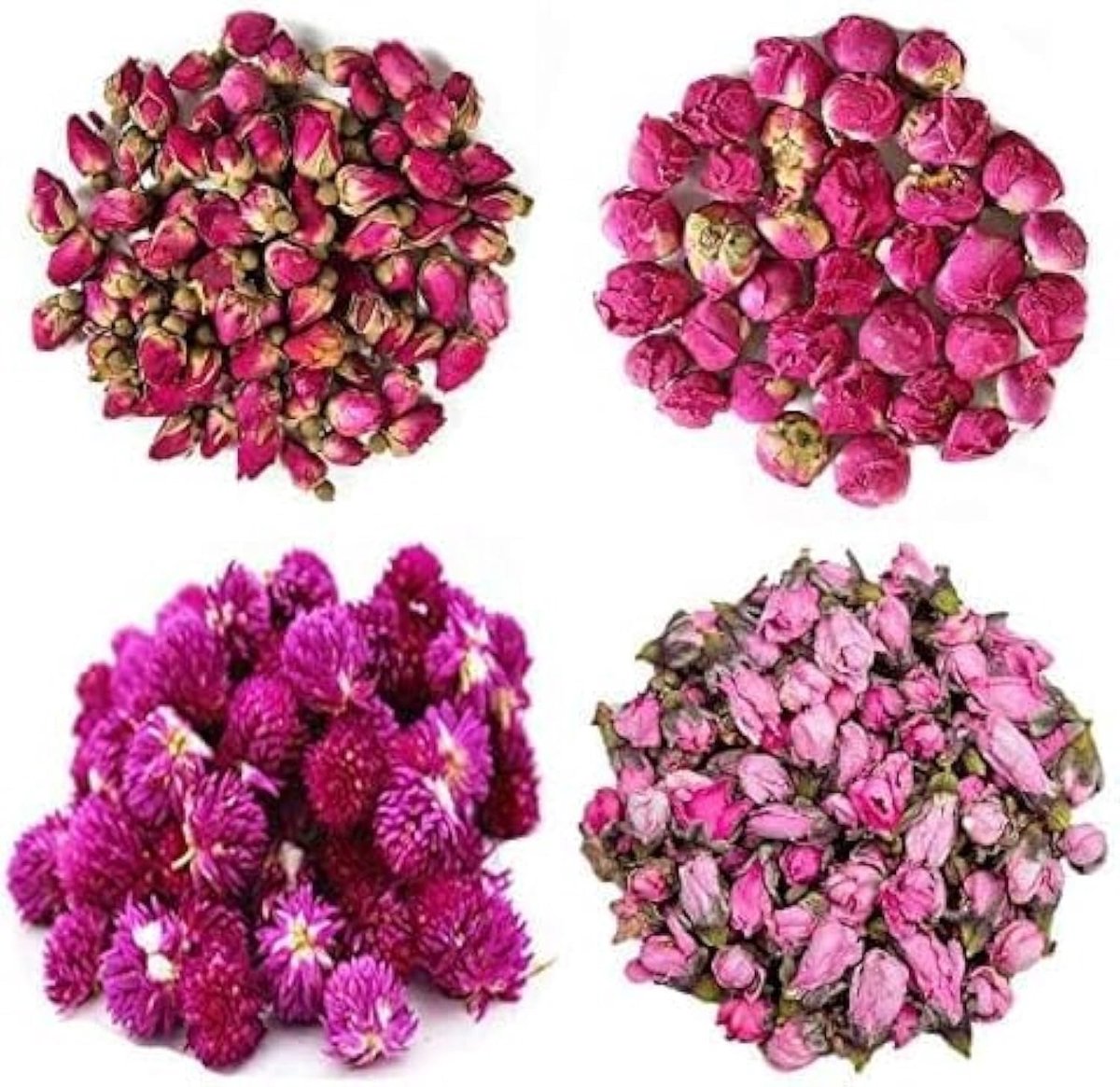 Gedroogde Natuurlijke Bloemen - Inclusief Rode Roos, Pioenroos, Gomphrena Globosa, Perzik en Eetbare Bloemen voor Zeepmaken en Creatieve Knutselprojecten