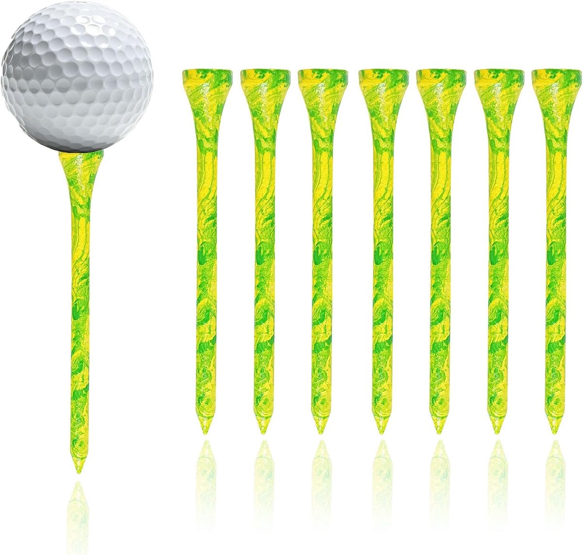 8 Stuks Geverfde Golf Tees van Bamboe 83mm in Roze-Paars, Duurzaam Golfaccessoire voor Vrouwen en Golftraining