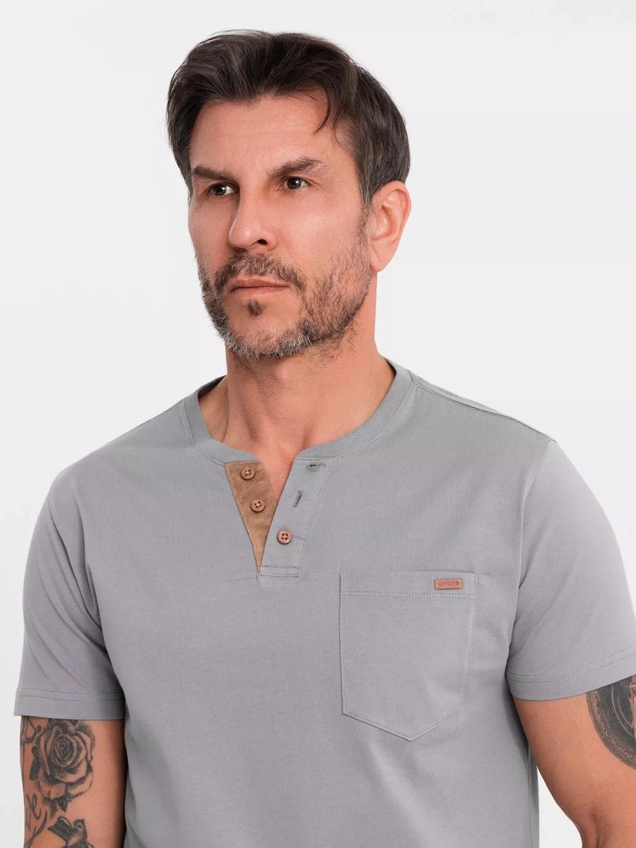 Italian Style - Poloshirt Heren - Suéde - Grijs - Italianstyle