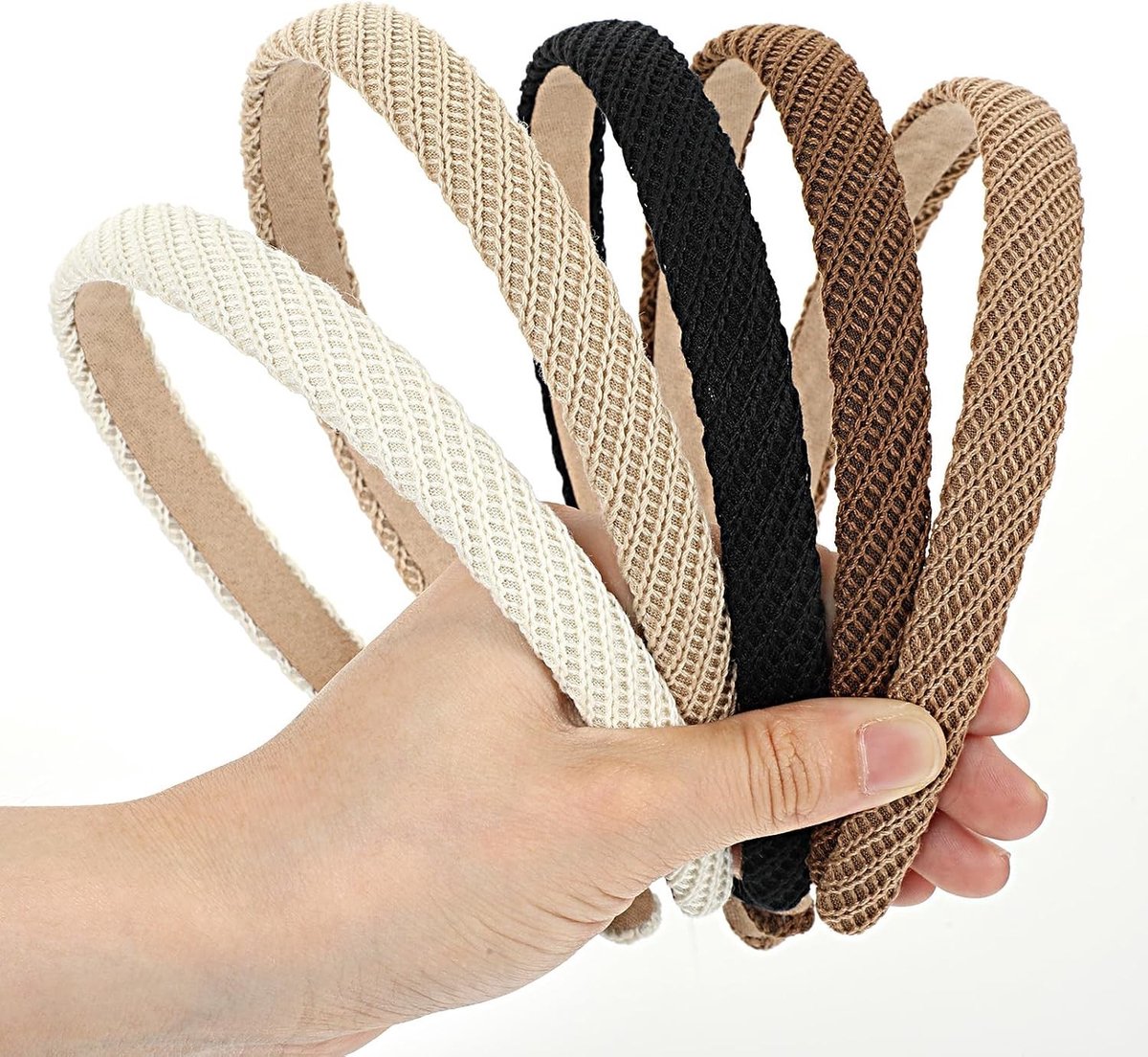 Set van 5 gevlochten haarbanden voor dames - Elastische haaraccessoires voor dagelijks gebruik, sport en feestjes