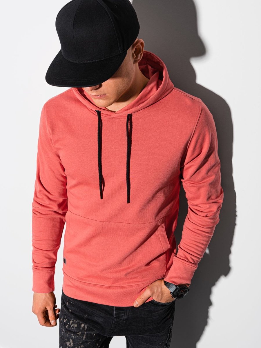 Ombre - Herenhoodie - Koraal - Steekzakken - Zachte Stof