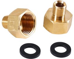 Gasfles Adapter Set, 2 Stuks, 1/2 Inch naar 1/4 Inch, Geschikt voor Gasfornuis, Kampeer Kooktoestel en LPG Aansluitingen