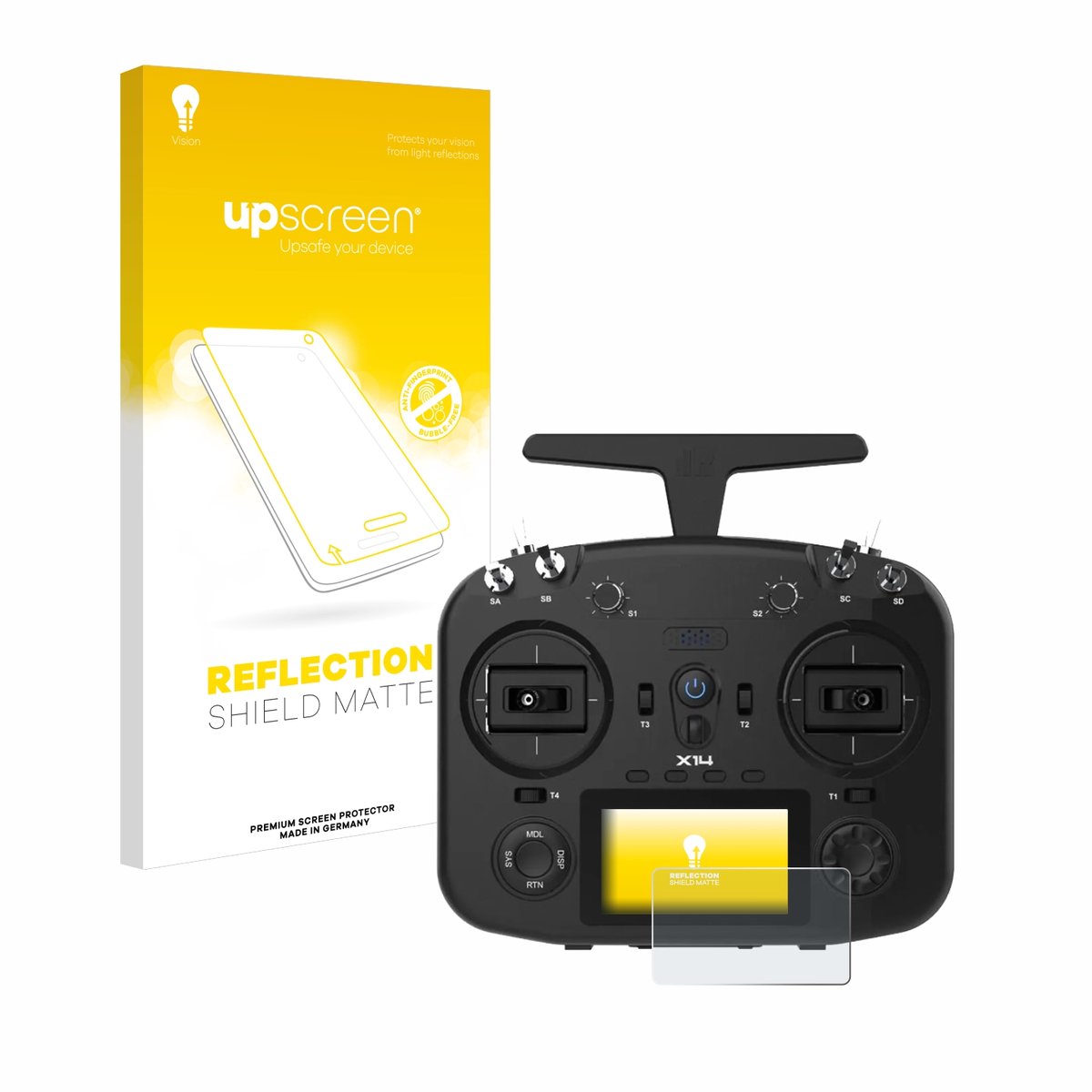 upscreen - Screenprotector voor FrSky TWIN X14 - Folie Beschermfolie anti glare matte