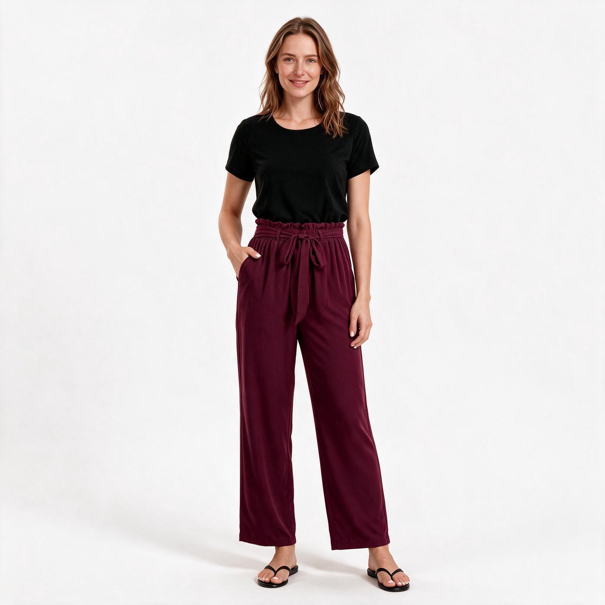Imily Bela Dames Broek met Hoge Taille en Wijde Pijpen