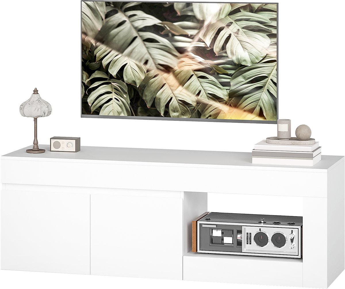 Homcom TV-meubel - Spaanplaat - 140x40x48cm - Wit