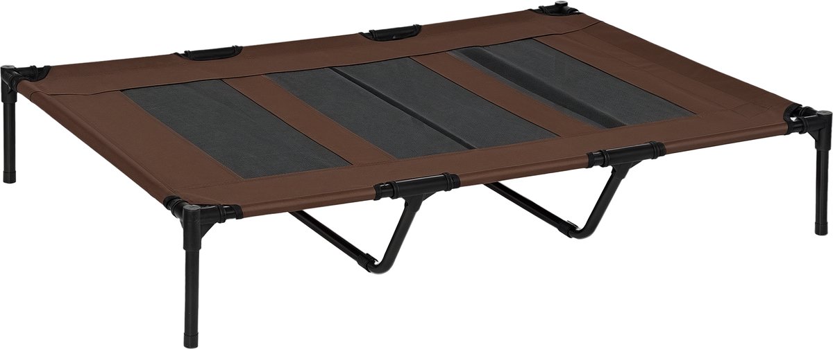 PawHut Verhoogd Hondenbed - Hout - 122x92x23cm - Bruin