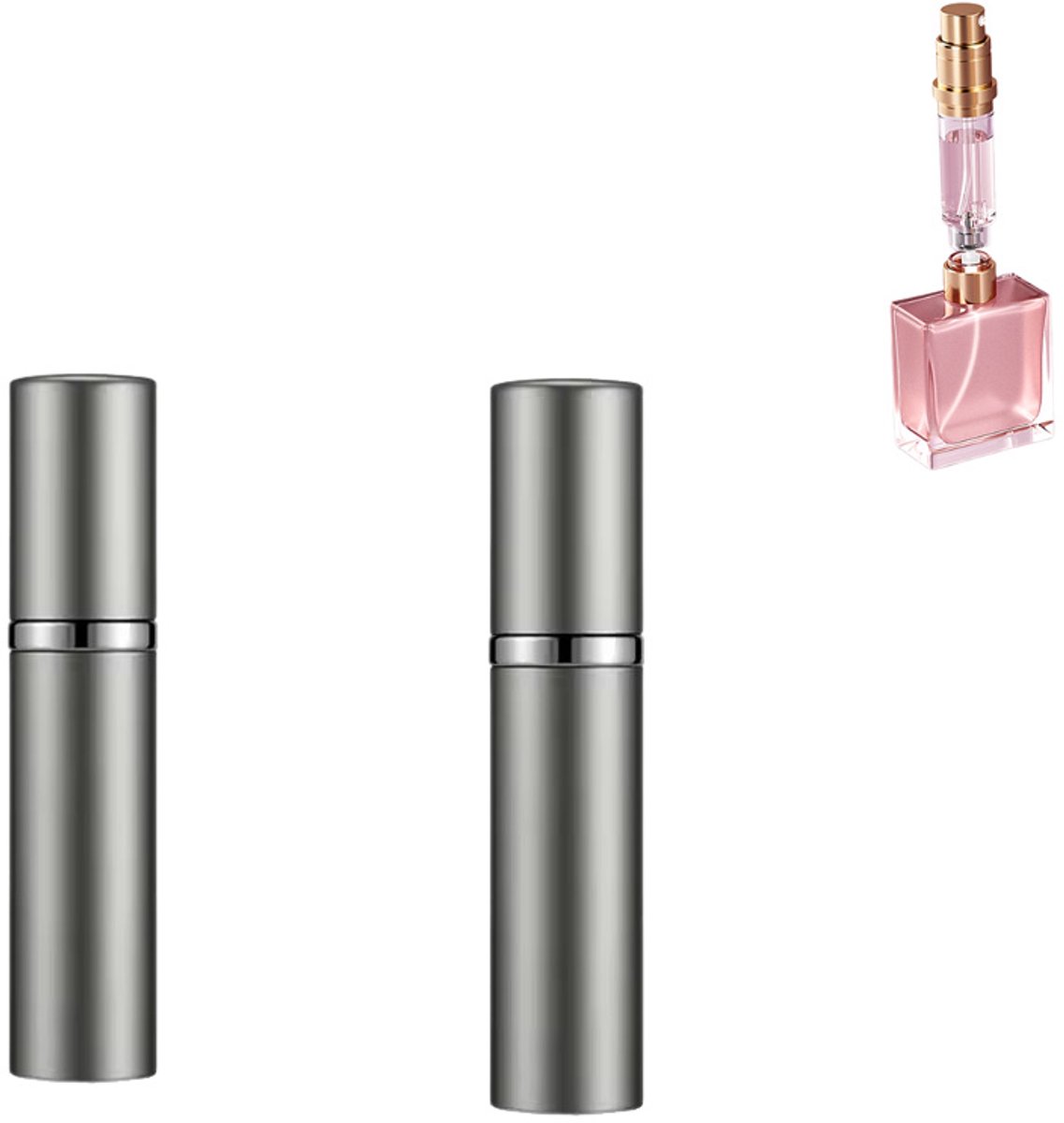 parfumflesjes- Mini parfumflesjes- parfumflesje navulbaar-parfum verstuiver-parfum verstuiver navulbaar-parfum verstuiver 5 ml-Parfumverstuive-Navulbare Parfumfles- Reisfles-Parfumverstuiver-Reisparfumhouder -Voor reizen, uitgaan-Grijs