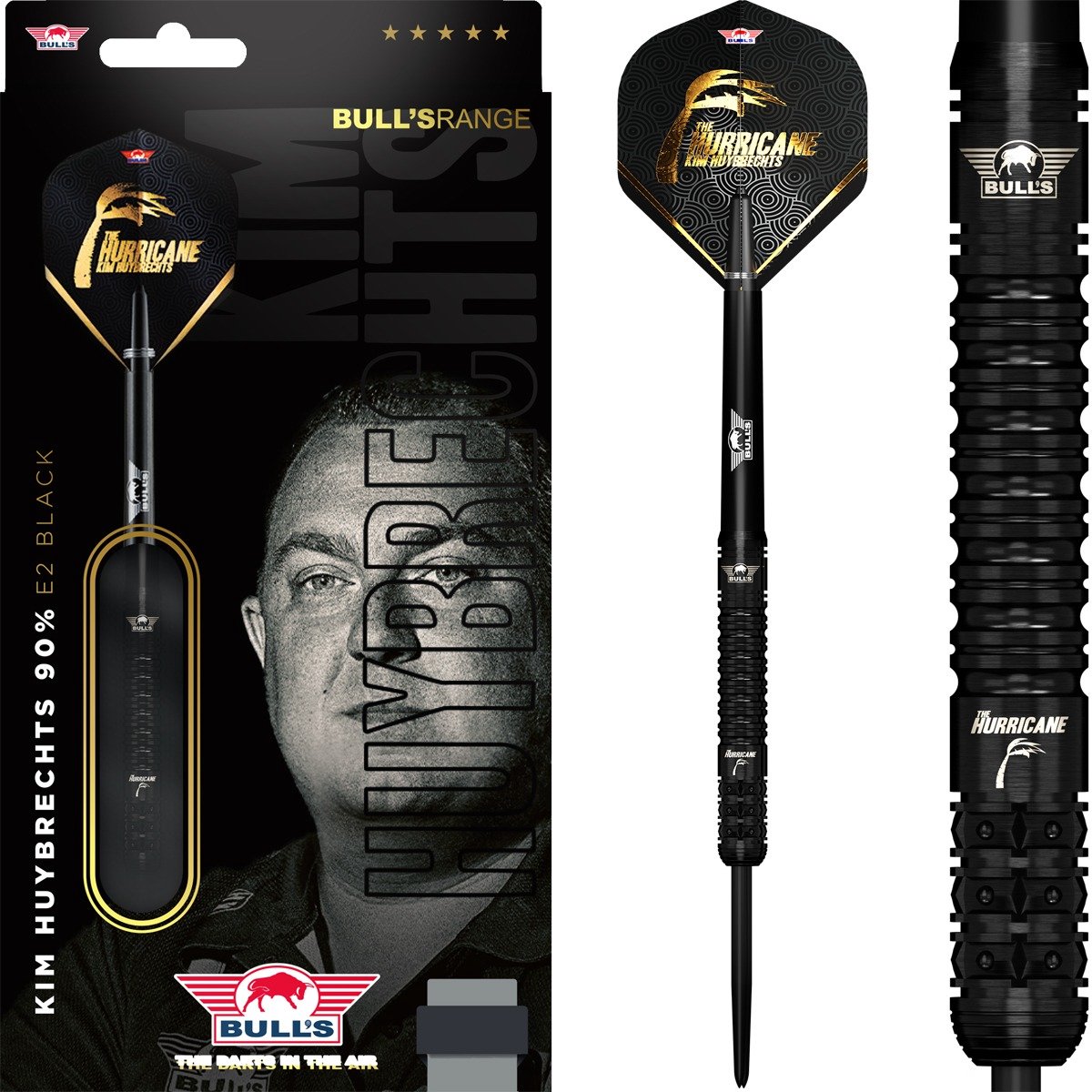 Bull's Kim Huybrechts E2 Full Black 90% - Dartpijlen