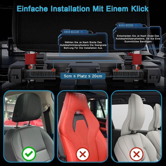 Autostoelkussen Volwassenen - Zwart - A05 Fabric - Traagschuim Neksteun - Voor Kinderen en Volwassenen — afbeelding 5