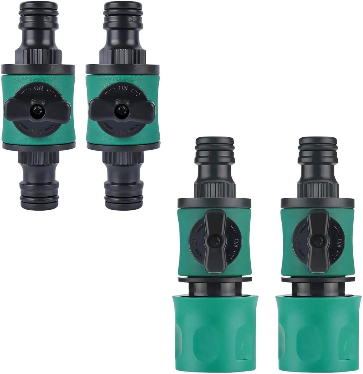 Set van 4 Tuinslang Afsluitkranen, 16 mm Slangventiel voor Tuin, Patio en Waterbeheer
