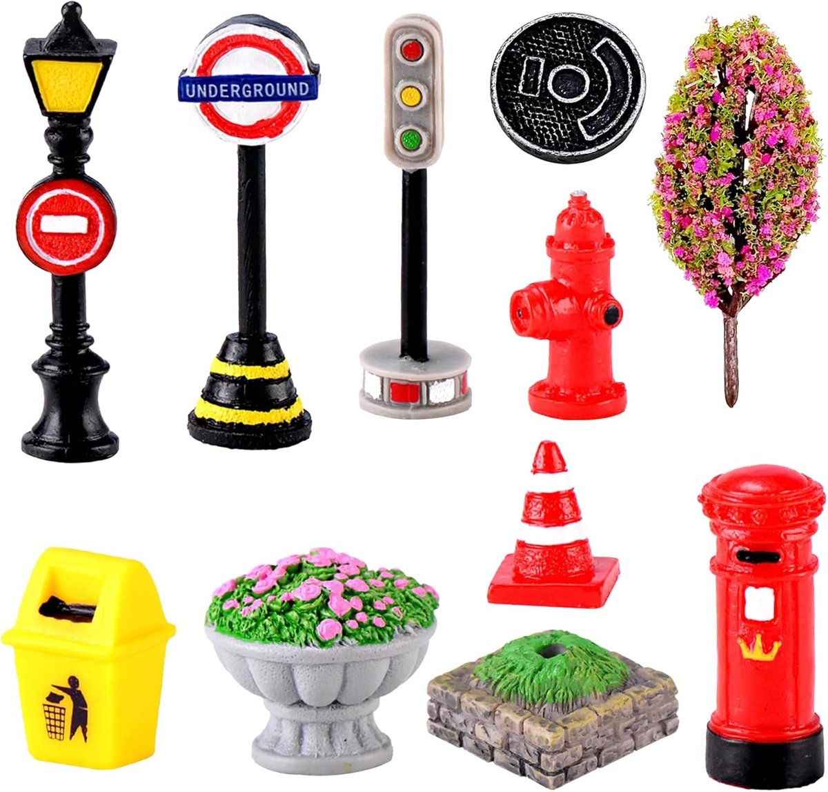 10 Stuks Miniatuurtuin Accessoires voor Fata Morgana Tuin, Miniatuur Brandweer Decoraties voor DIY Landschapsdecoratie en Tuinontwerp