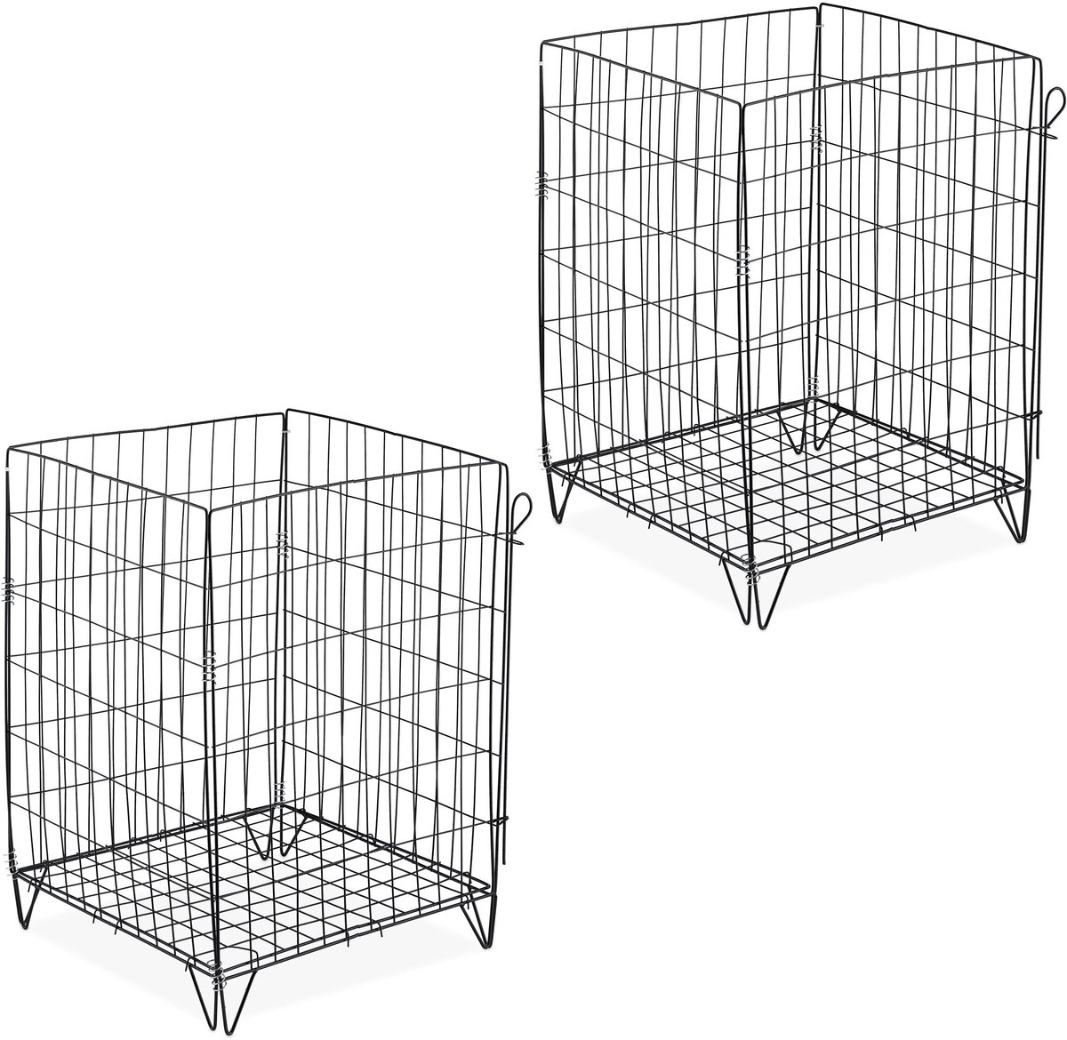 Famanu – Compostbak van metaal, set van 2, met bodem en poten, 68 x 46 x 46 cm, ideaal voor tuinafval en composteren