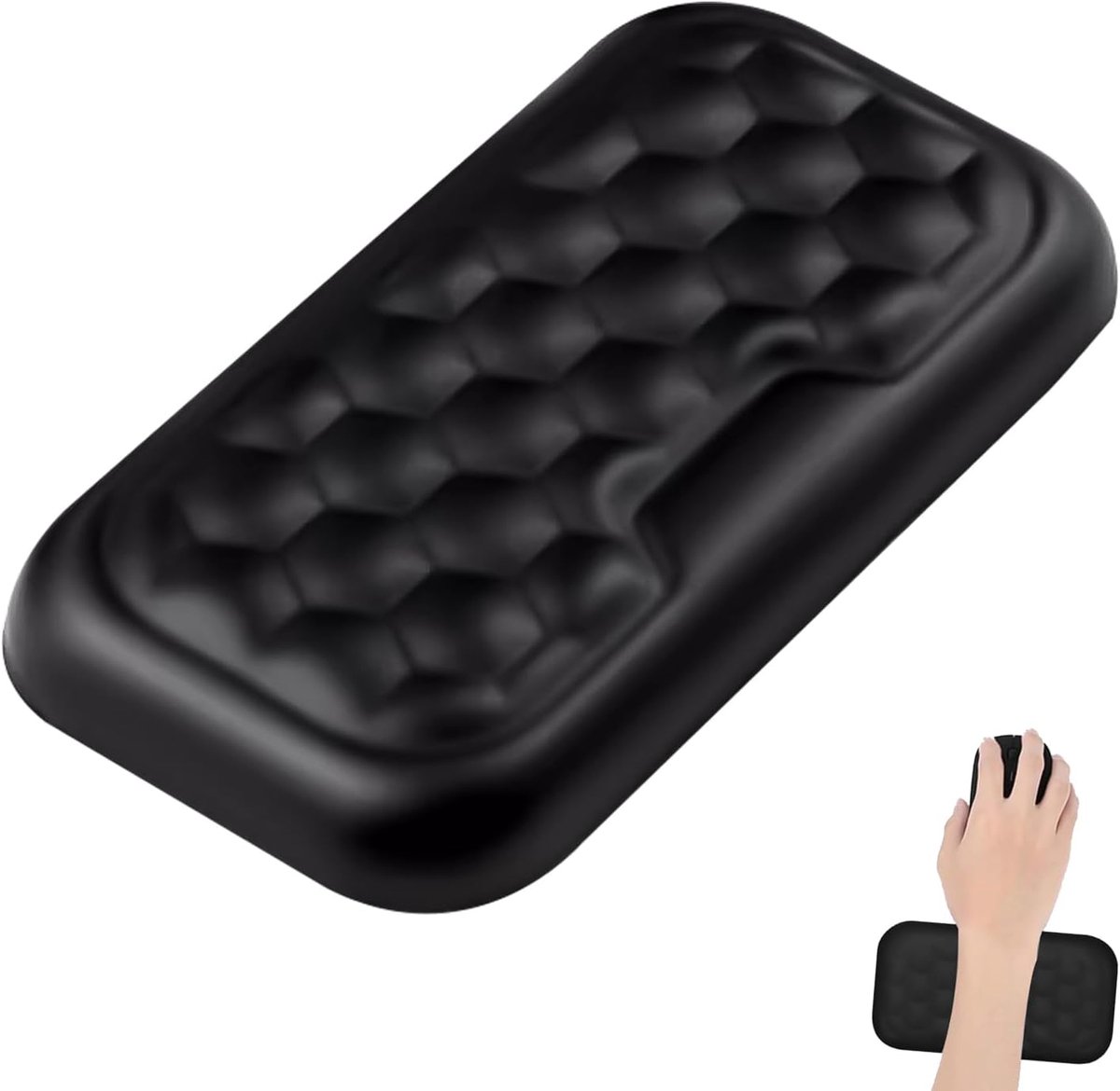 Ergonomische polssteun voor computermuis, polssteun van traagschuim met massagegaten, gelkussen voor de pols, polssteun voor laptop, kantoorwerk en gaming