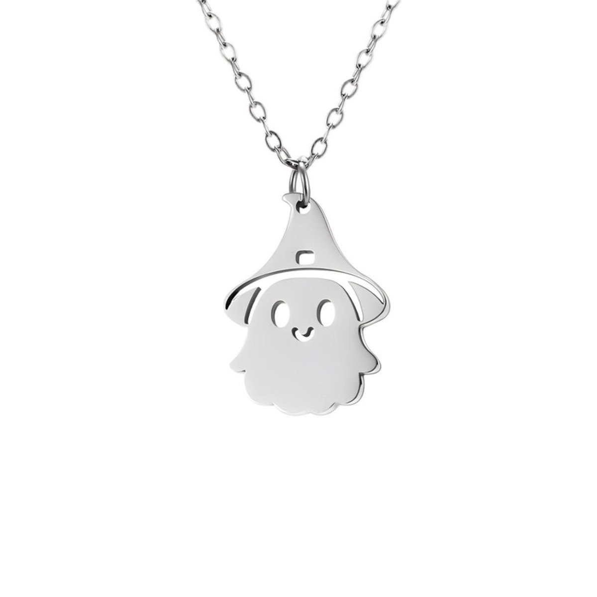Ketting - 50 cm - Halloween-ketting - Halsaccessoire - Halloween-sieraden - Ketting met hanger van roestvrij staal - Feestaccessoire - Damesketting - Herenketting - Sieraden - Ketting met hanger - Geschikt voor dagelijks gebruik, decoratie, enz.