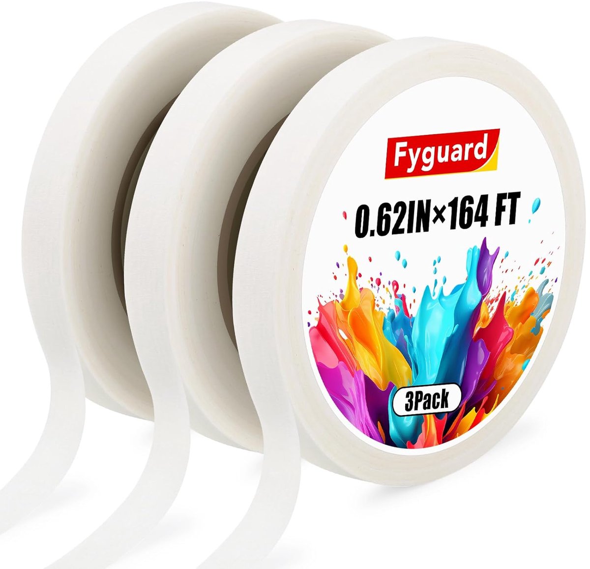 Plakband voor aquarelpapier 50 m x 16 mm - wit crêpe-band - zwak plakkerig - ideaal voor schilderen - ShopVlot