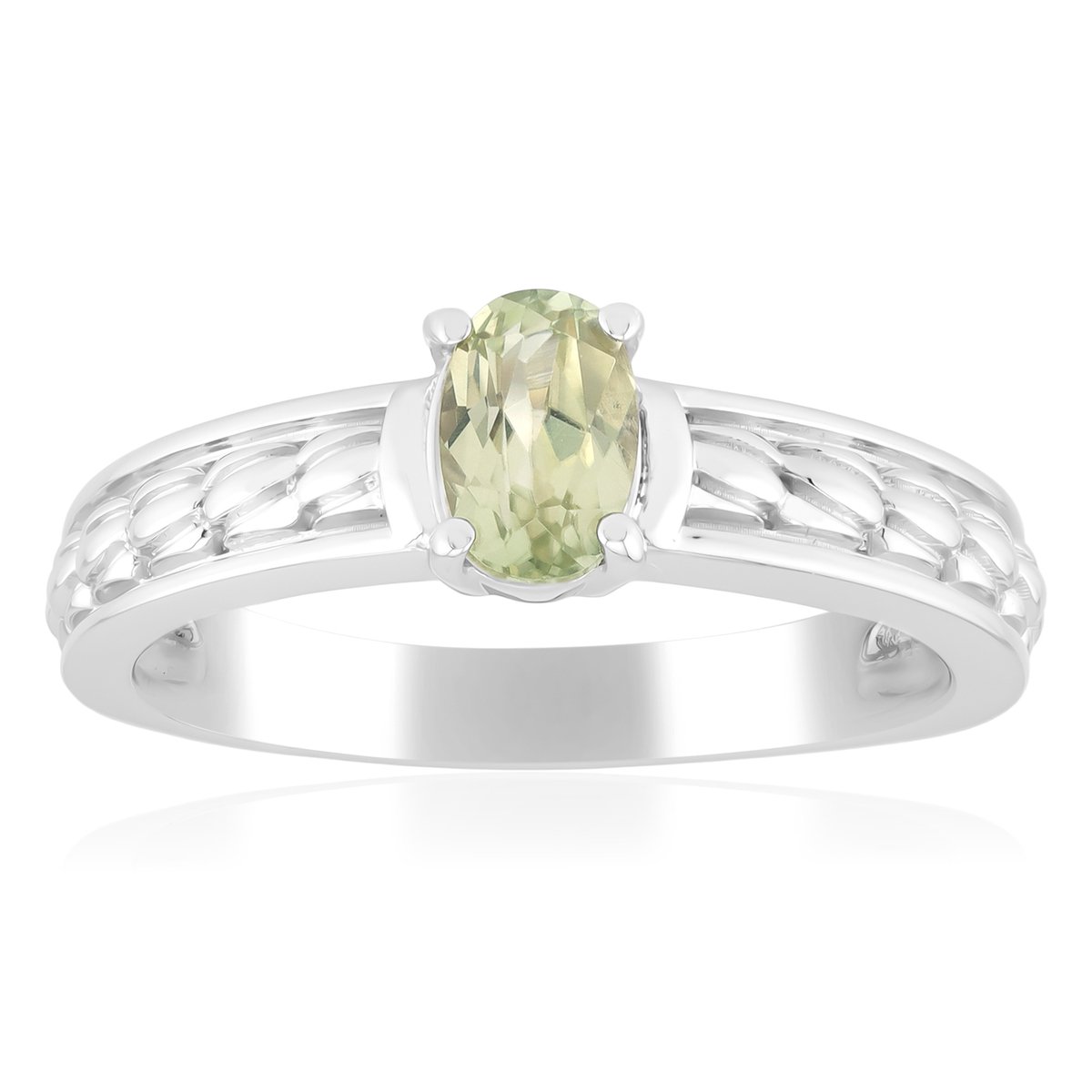 Cavill - Ovale Diaspoor Ring 0,485 ct - 925 Sterling Zilver Gerhodineerd - Turkse Edelsteen met Lichtwissel - Elegante Edelsteenring