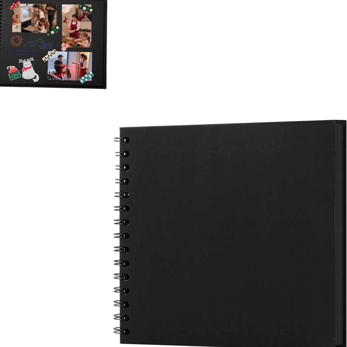 Fotoalbum- Fotoboek-Scrapbook- fotoalbum plakalbum-fotoalbum baby-Foto-Opberger - 8 inch-Scrapbooking Boek -20 pagina's, 40 pagina's -Scrapbook - Plakboek-DIY Fotoalbum-DIY Scrapbook Album-voor reizen, vakanties en afstuderen-Zwart