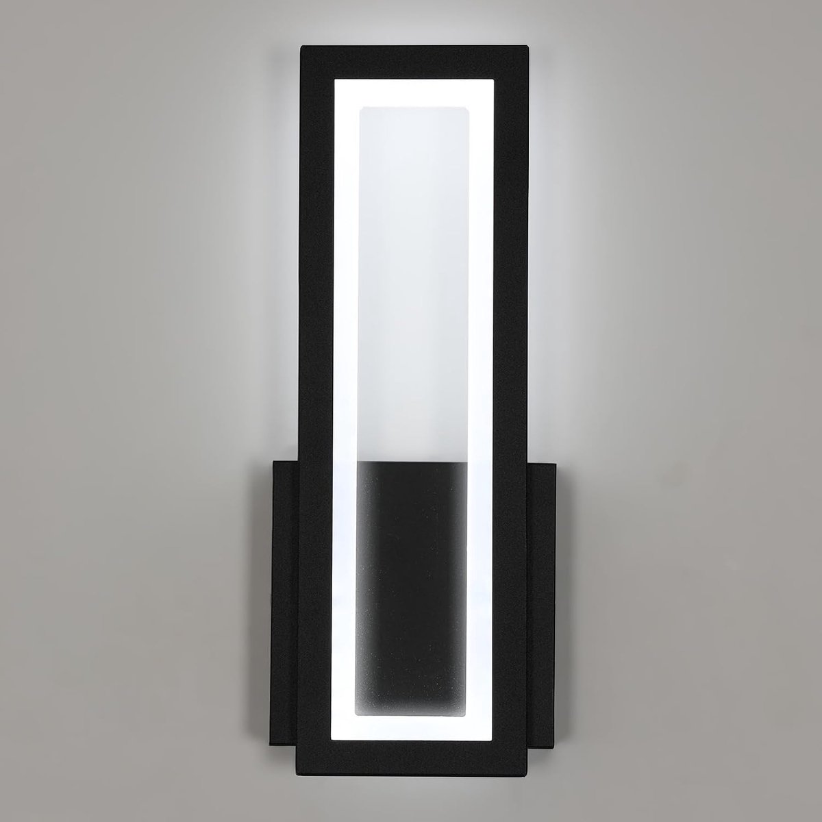 Riserva LED Wandlamp modern minimalistisch rechthoekig wit, 16W warm wit 3000K Ra80, aluminium + acryl, 32*12,5cm, voor trap gang balkon zolder