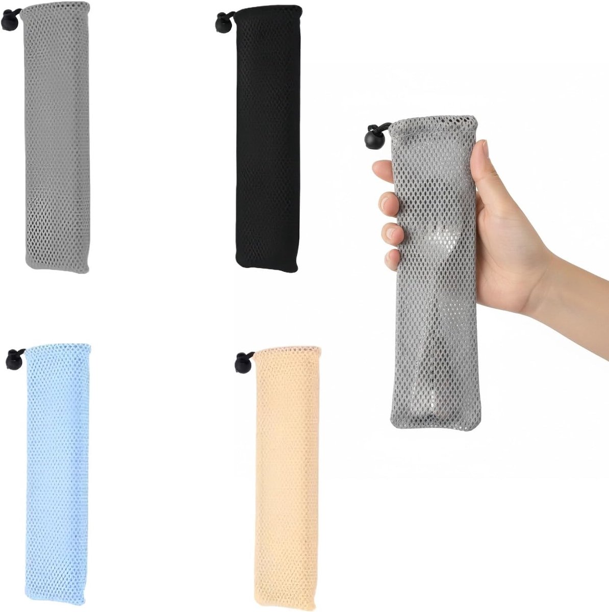 Draagbare Bestekzak - Zwart - 27 x 7 x 1 cm - Duurzame Neopreen Tas voor Reizen, Picknick, School en Werk