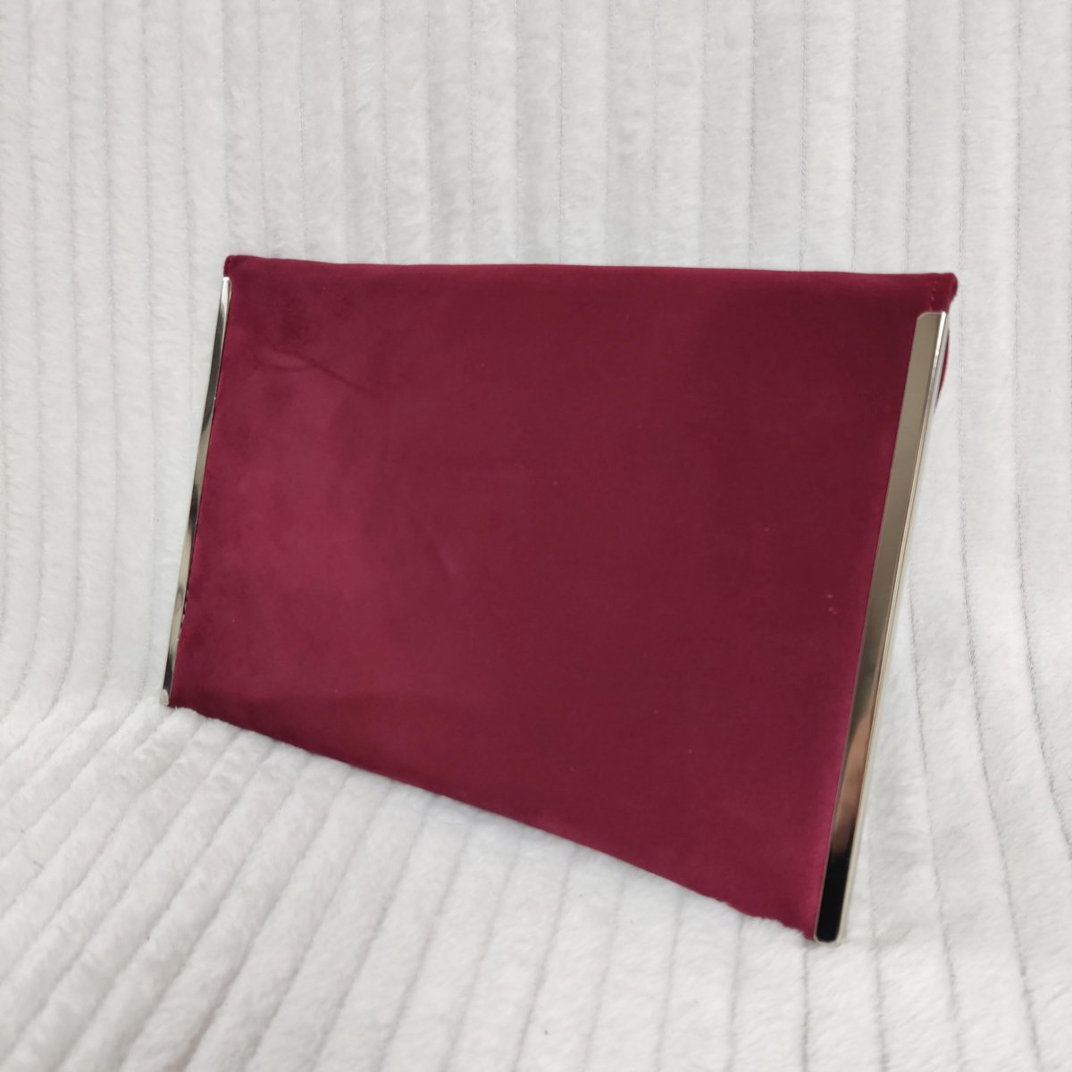 fi9 Plain suède Envelop Style Bridal Wedding Evening CLUTCH Party Pure Handtas, Bourgondië, Medium - ShopVlot