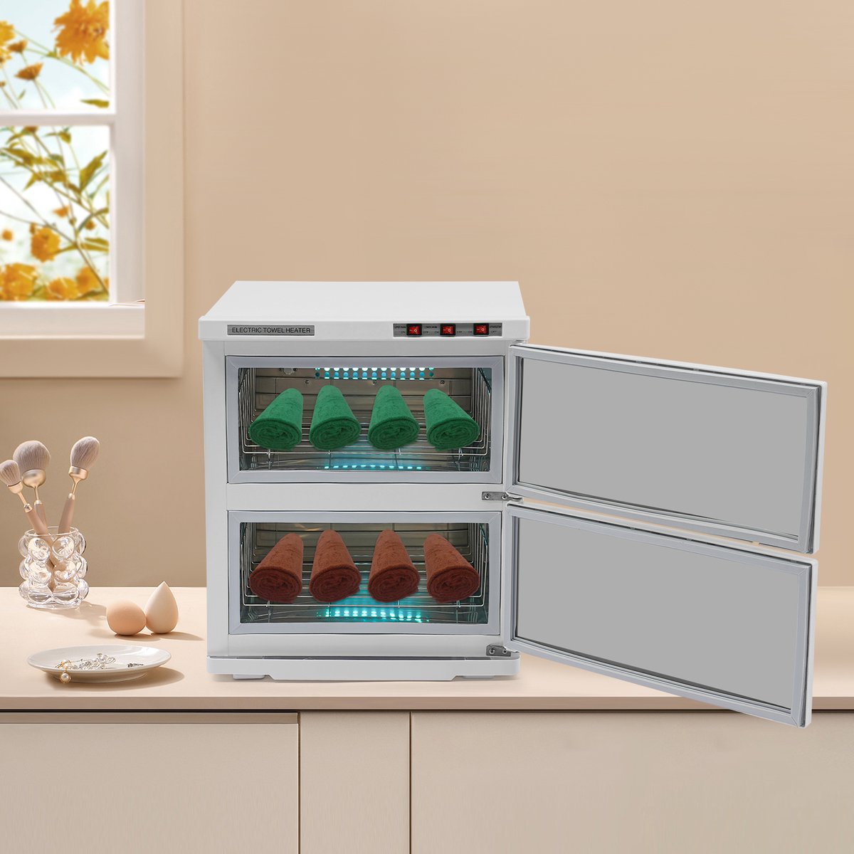 Handdoekverwarmer Elektrisch - 50 Liter Capaciteit - 412 Watt Vermogen - Roestvrij Staal - Voor Salon En Thuisgebruik