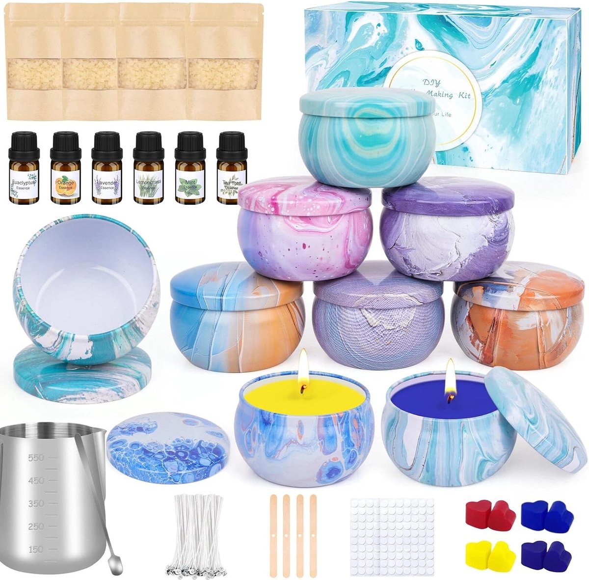 DIY Kaarsenmaakset - Zwart - 234-delige Set - Natuurlijke Bijenwas en Geuroliën - Voor Volwassenen en Kinderen