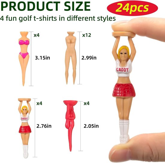 Funny Golf Tees - Multi-kleur - 24 Stuks - Duurzaam Plastic - Voor Dames — afbeelding 2