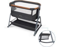 Maxi-Cosi Iora Plus Co-sleeper - Elegance Graphite - 100% gerecyclede stoffen - Schommelfunctie - Rollende wielen - Dik matras