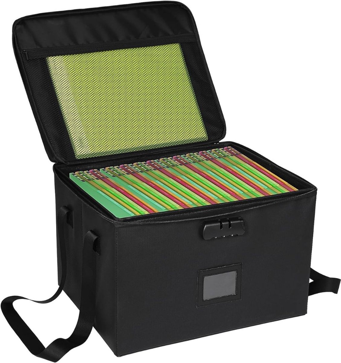 KIRA® Draagbare Archiefmap Met Slot - Kluis Brandwerend - Brand- En Waterbestendig - Zwart - 40cm x 4cm x 33cm