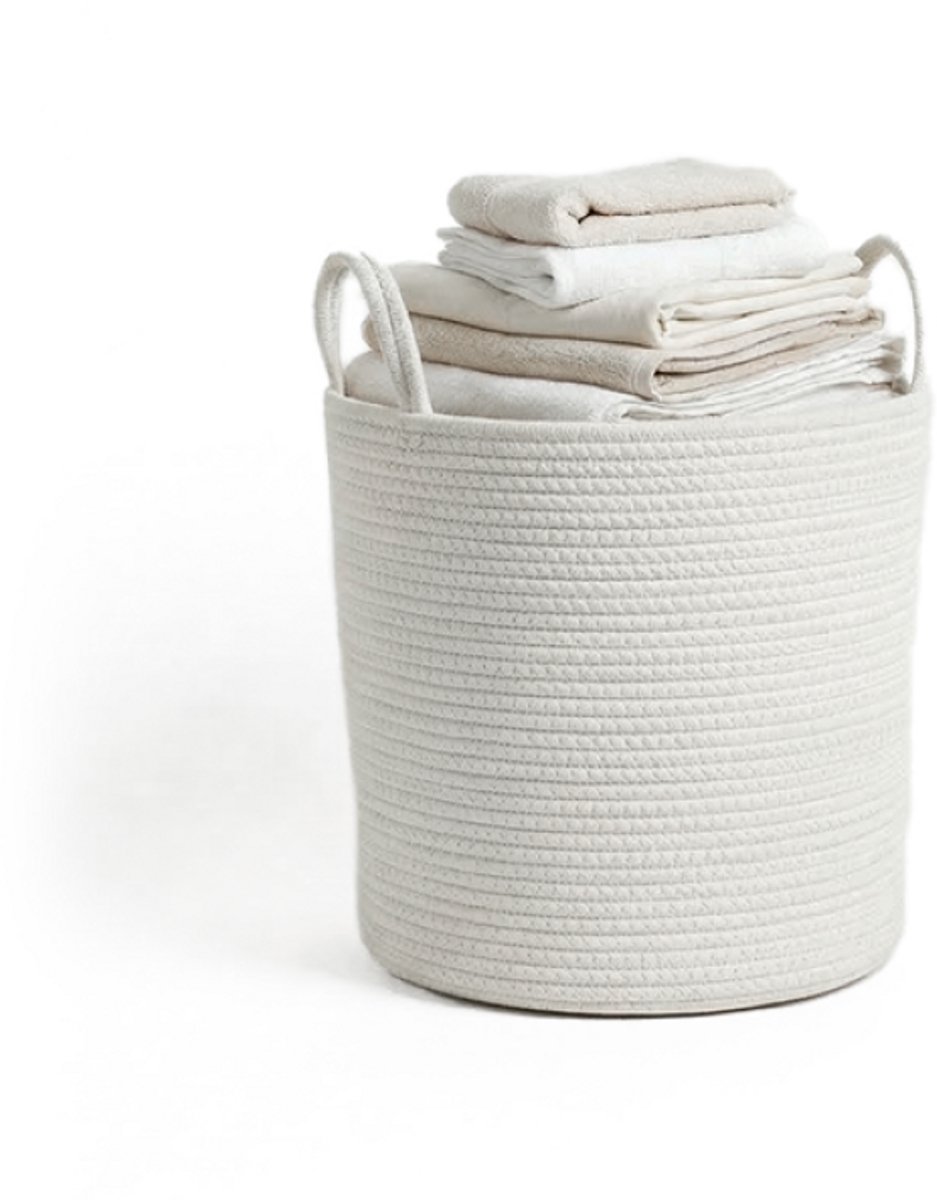 Opbergmand Medium – Opbergmand Crème Wit - Speelgoedmand - Organizer