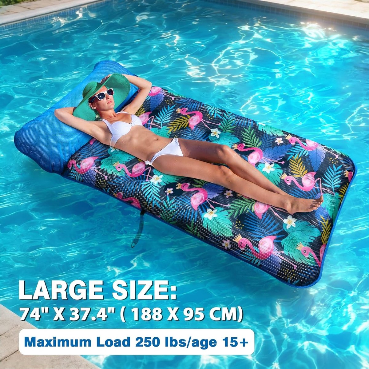 SnelShoppen - Inflatable Air Mattress voor Zwembad - XL Water Hammock 188 x 95 cm - Zwembad Lounger voor Volwassenen - Ideaal voor Strand en Zwembad m