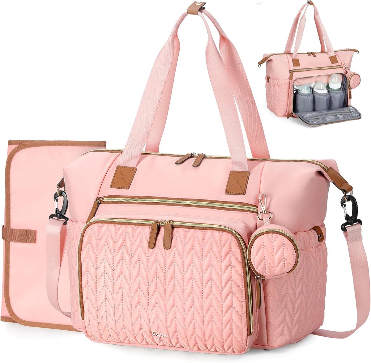 Thijox - Luierrugzak voor baby's, Waterdichte Grote Luiertas, Draagbare Reis-Schoudertas, Hengseltas voor Baby, Babytas met Schouderriemen en Ruimte v