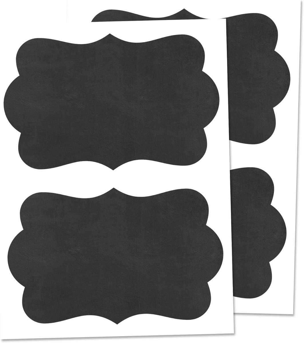 SnelShoppen - 50 Stuks Grote Blackboard Stickers 150x100mm - Herbruikbare en Erasable Zelfklevende Labels voor Keuken, Feest, Kinderen en Creatieve Pr