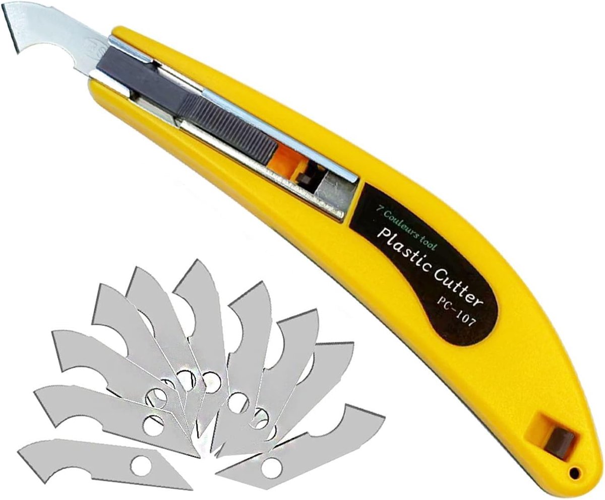 Thijox - Professioneel Cuttermes voor Acryl, Plexiglas Snijset, 30-delig Snijgereedschap, Tapijtmes en Knutselmes voor Kunststof Platen, Perfect voor