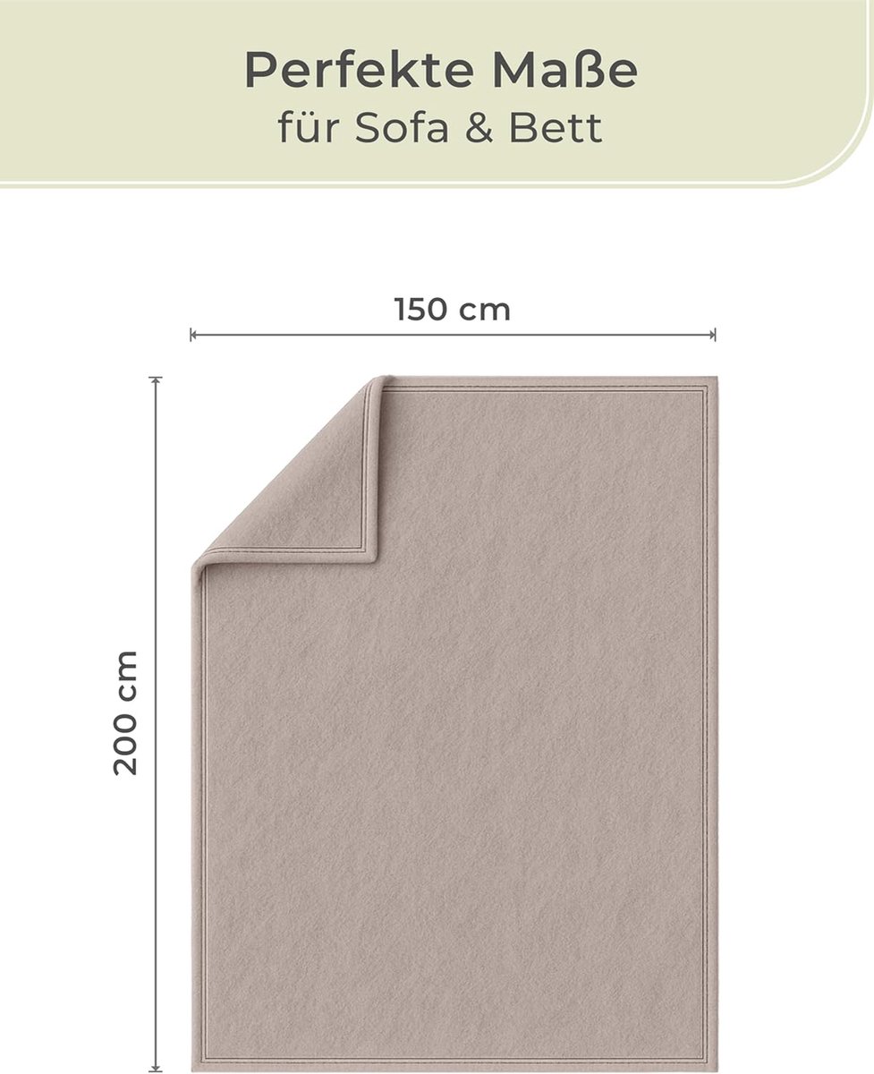 Thijox - LAYNENBURG Premium Katoenen Deken 150x200 cm - Oeko-Tex 100, Taupe, Knuffeldeken, Warm, Woondeken, Bankdeken, Multifunctioneel, Katoenmix