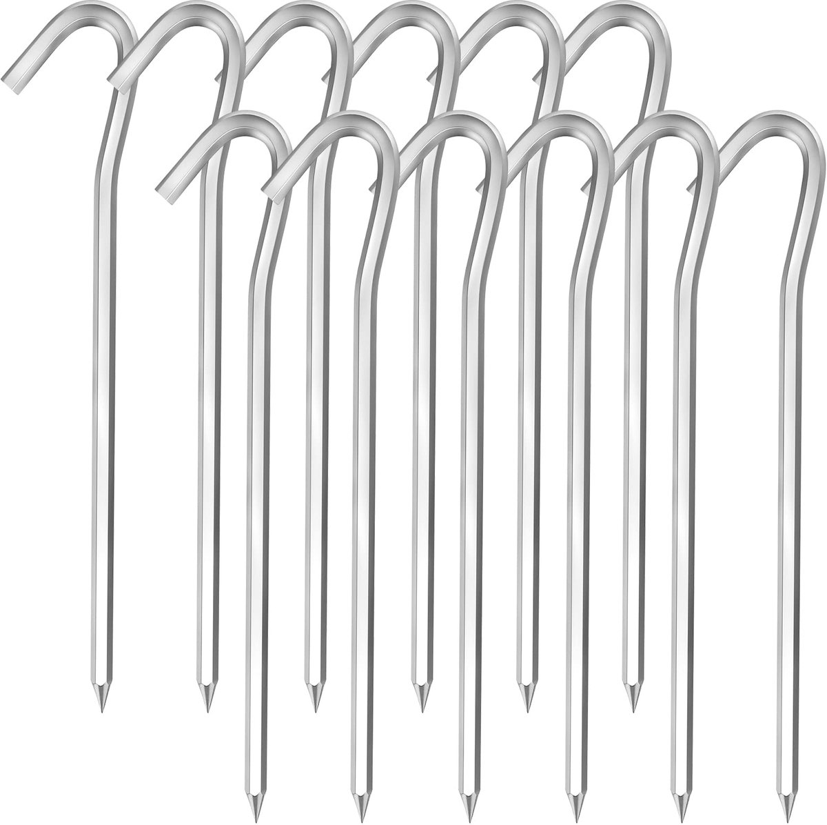 Een set van 12 tentharingen, 18 cm, gemaakt van aluminiumlegering, geschikt voor kamperen, picknicken in de buitenlucht, wandelen en vissen.