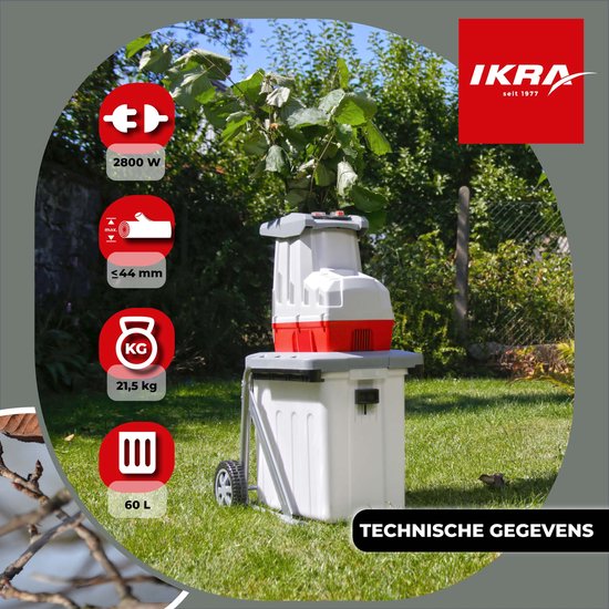 IKRA elektrische rolversnipperaar ILH 2800, stil en onderhoudsarm, takdikte tot 44 mm van IKRA — afbeelding 2