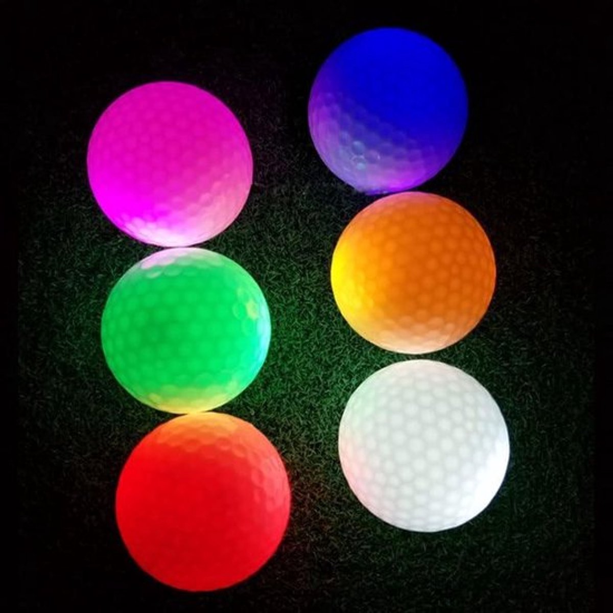 Golfballen voor nachtelijk gebruik - Verlichting - Rood - Accessoires voor nachtelijk golfen - Roze Yellow - Geschikt voor alle golfuitrustingen - Glow in the dark feature