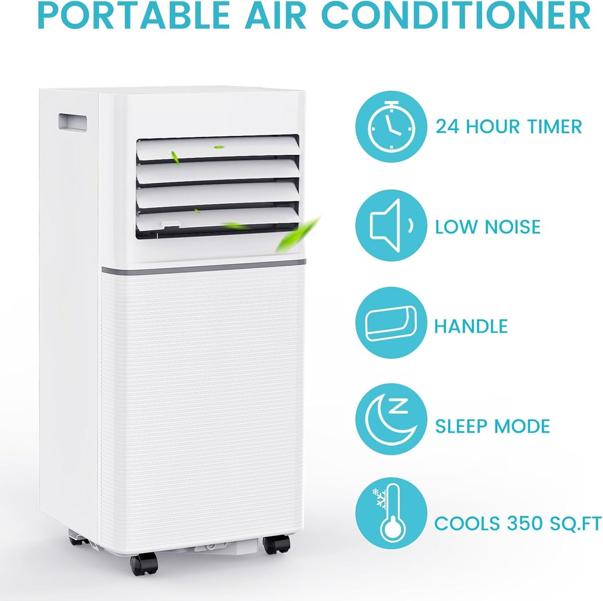 Mobiele airco 10000 BTU stil draagbaar met ontvochtiger, afstandsbediening en 4-in-1 functie – foto 7