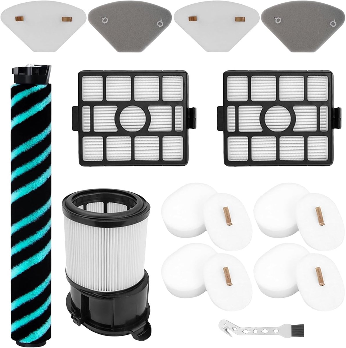 SnelShoppen - 12 Stuks Vervangende Borstelfilter voor Draadloze Stofzuiger Anti-Haar-Wrap Plus - Geschikt voor IP3251EUT, IP3253EUT, IP3225EUT - Hoogw
