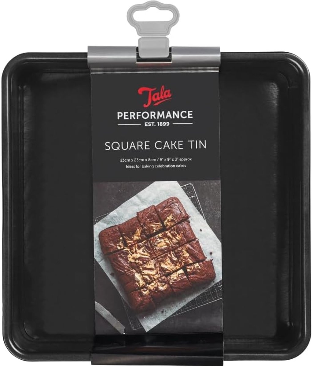 Thijox - Vierkante Springvorm 24,5 x 24,5 cm - Bakvorm van Koolstofstaal 1 mm met Eclipse Antiaanbaklaag - Ideaal voor Taarten, Brownies, Cheesecake,