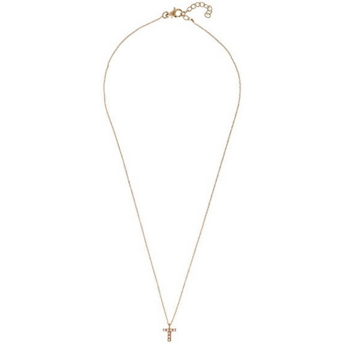 ALISIA AL4258.01.920 GOLD-PLATED LETTER T KETTING MET PARELS 1 STUK