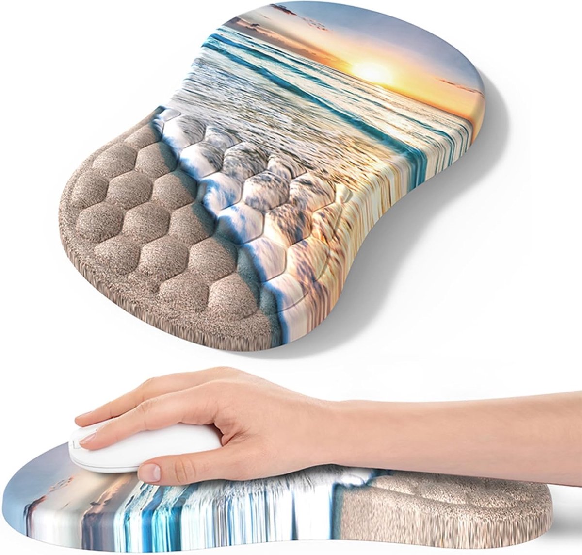 Ergonomische Muismat met Polssteun, Geheugenfoam en Antislip Rubberbasis voor Comfort en Ondersteuning, Ideaal voor Kantoor en Thuisgebruik