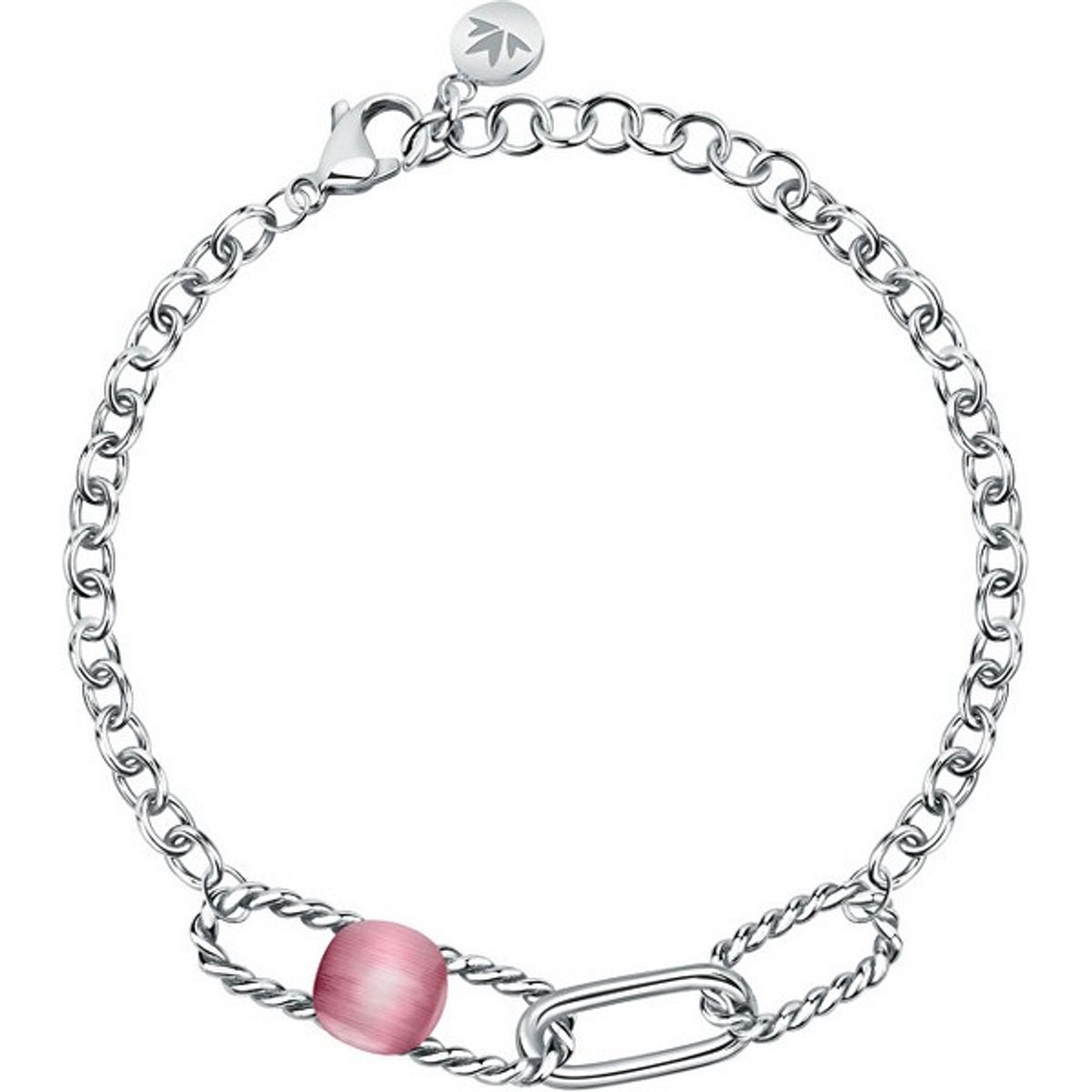 MORELLATO 1930 SATP13 STAINLESS STEEL ARMBAND MET ROZE KATTENOOG STEEN 1 STUK