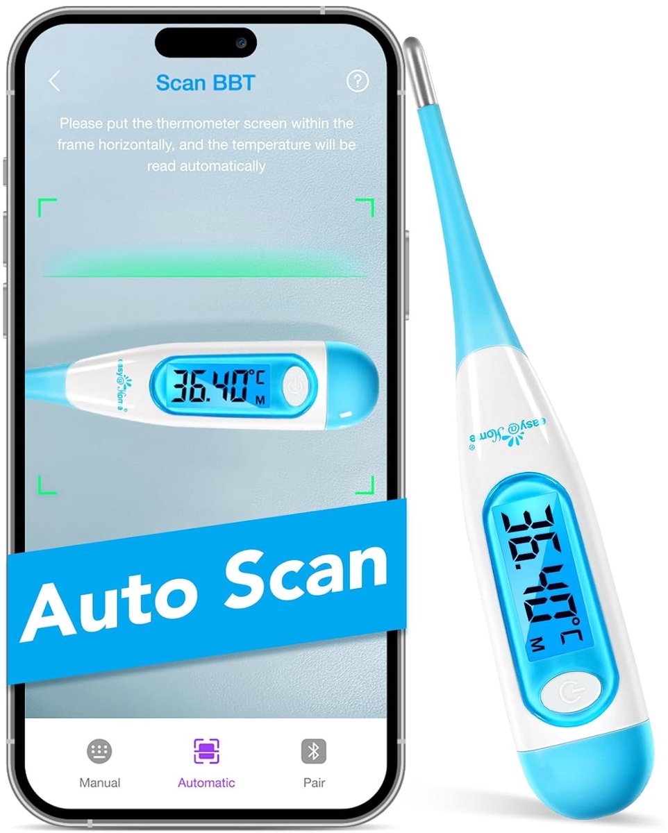 Thijox - Digitale Basale Thermometer met LCD-Scherm en Achtergrondverlichting, 1/100e Graad Precies, Ovulatietracking voor Natuurlijke Gezinsplanning