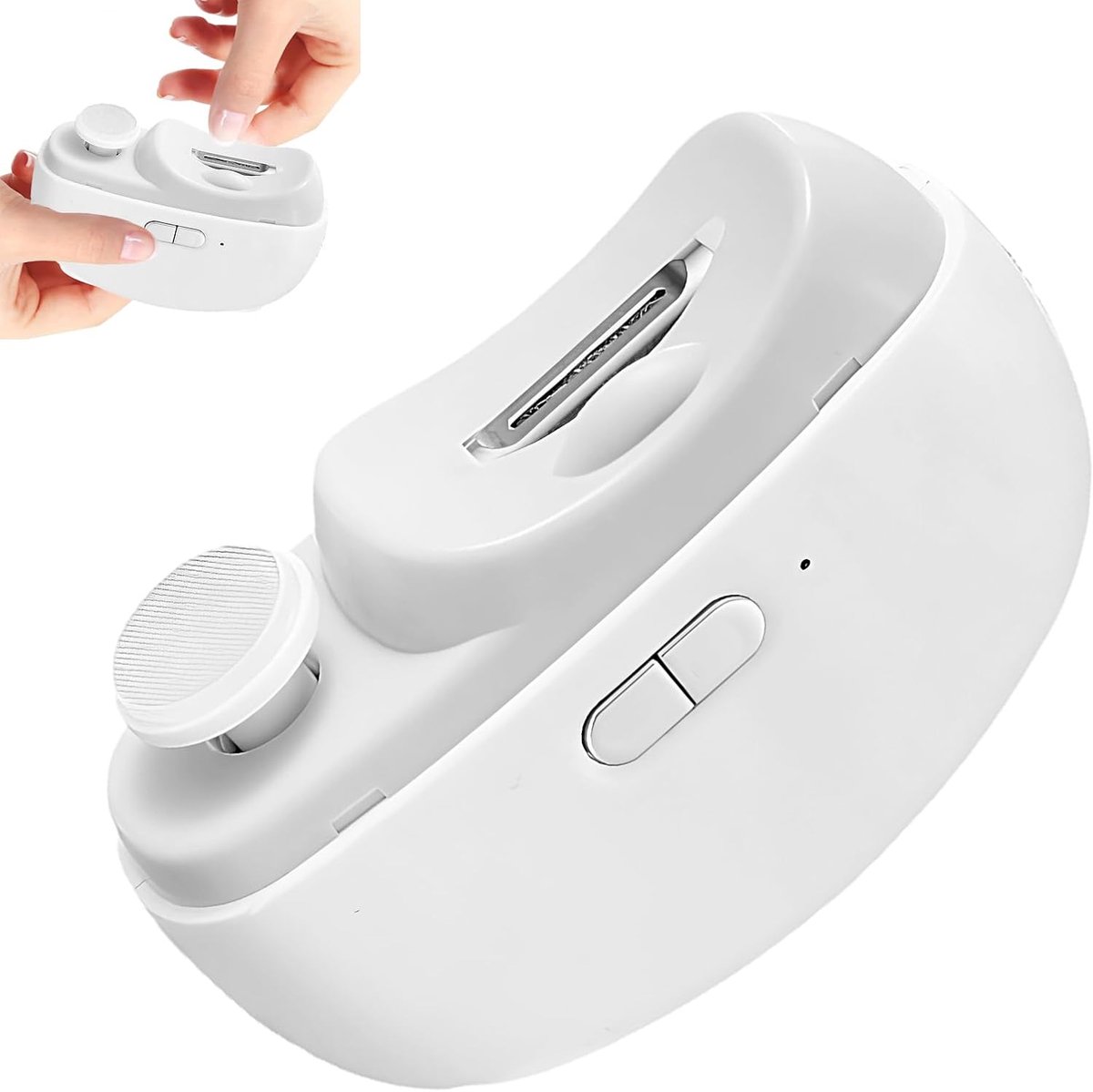 SnelShoppen - Elektrische Nagelknipper 2-in-1 met Polijstfunctie en LED-lamp - Veilig en Comfortabel voor Kinderen en Volwassenen - Ultralicht en Draa